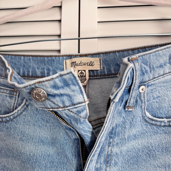 Madewell The Pride Relaxed Mid Length Denim Blue Shorts Festival Parade Size 25 - Picture 5 of 10